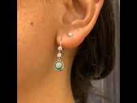 Diamond, Emerald, Platinum Earrings 4508-4665