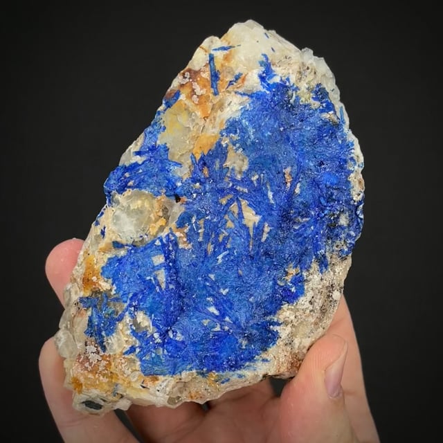 Linarite on Quartz | Bingham, Socorro Co., New Mexico, USA