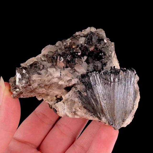 Goethite (excellent crystals) on Smoky Quartz