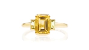 1.60 Carat Citrine and .20 ct. t.w. Peridot Ring in 14kt Yellow Gold
