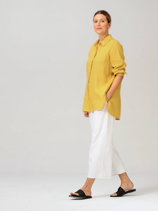 Handkerchief Linen Classic Collar Shirt