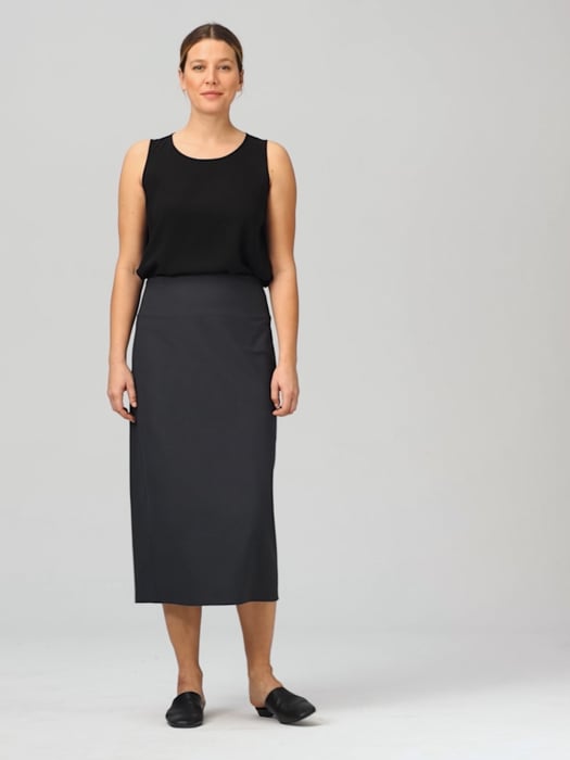 Washable Stretch Crepe Pencil Skirt