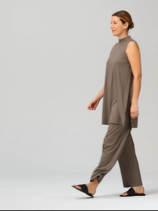 Eileen Fisher Tencel™ Lyocell Stretch Knit Jersey Wide Leg High Slit Hem  Ankle Pants