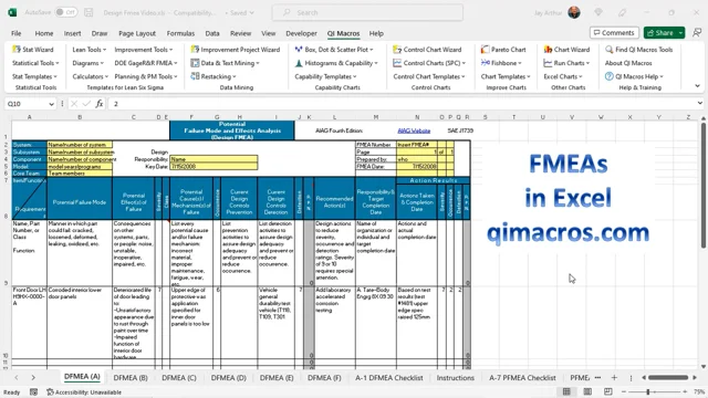 fmea excel template