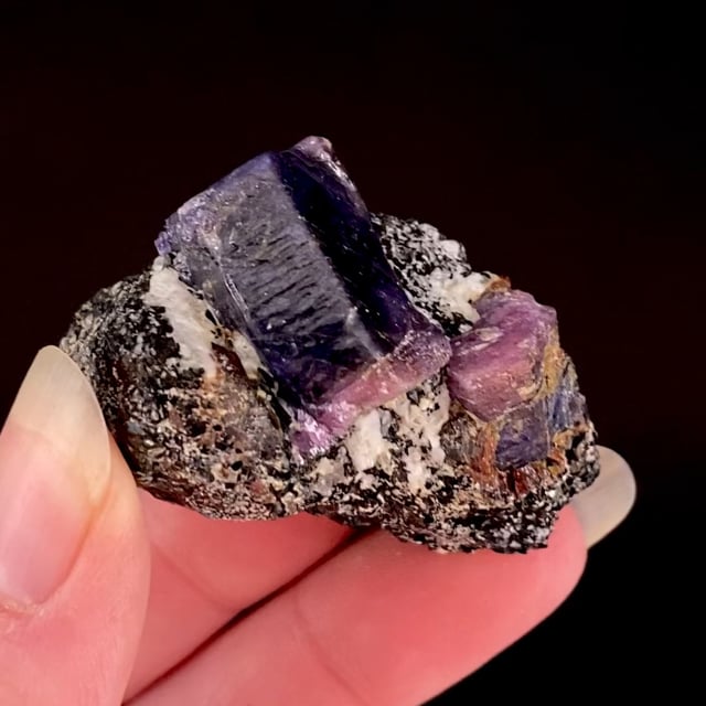 Corundum (var: Sapphire) (bi-colored crystal)