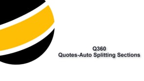 Quote Sections Split Line Items