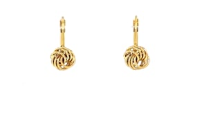 Italian 14kt Yellow Gold Rosette-Link Drop Earrings