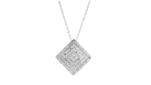 15 ct. t.w. Diamond Concentric Square Pendant Necklace in Sterling Silver