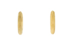 Italian 18kt Gold Over Sterling Beaded Hoop Earrings