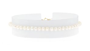 4-4.5mm Cultured Pearl Anklet with 14kt Yellow Gold