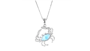 Larimar Crab Pendant Necklace in Sterling Silver