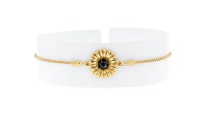 15 ct. t.w. Black Diamond Sunflower Bolo Bracelet in 18kt Gold Over Sterling