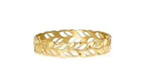 Italian 14kt Yellow Gold Openwork Leaf Ring