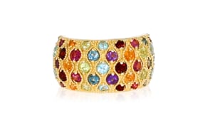 2.60 ct. t.w. Multi-Gemstone Ring in 18kt Gold Over Sterling