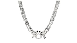 Black Onyx Byzantine Necklace in Sterling Silver