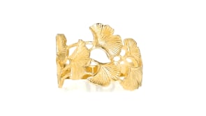Italian 14kt Yellow Gold Ginkgo Leaf Ring