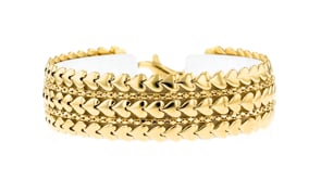 Italian 18kt Gold Over Sterling Multi-Row Heart Bracelet