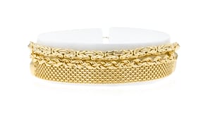 18kt Gold Over Sterling Jewelry Set Three Multi-Link Bolo Bracelets