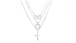 Italian Sterling Silver Symbol Layered Necklace