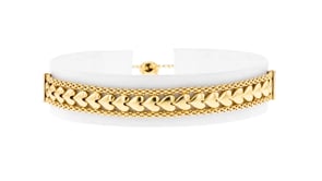 Italian 18kt Gold Over Sterling Heart Center Bolo Bracelet