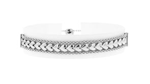 Italian Sterling Silver Heart Center Bolo Bracelet