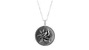 Sterling Silver Cardinal Disc Pendant Necklace