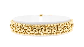 18kt Gold Over Sterling Byzantine Beaded-Edge Bracelet