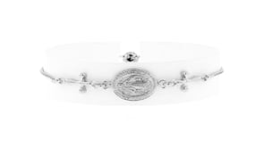 Italian Sterling Silver Miraculous Medal Bolo Bracelet