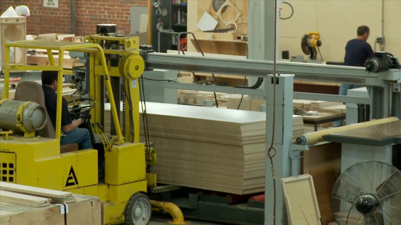 Cutting Melamine Shelving with our CNC Panel Saw on Vimeo