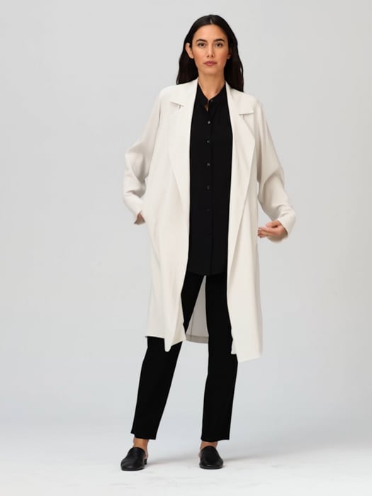 Silk Georgette Crepe Trench Coat