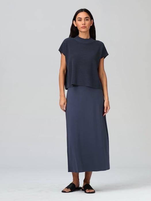 Stretch Jersey Knit A-Line Skirt