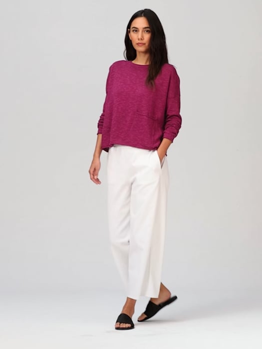 Organic Linen Cotton Slub Box-Top | EILEEN FISHER Organic Linen Cotton Slub Box-Top | EILEEN FISHER