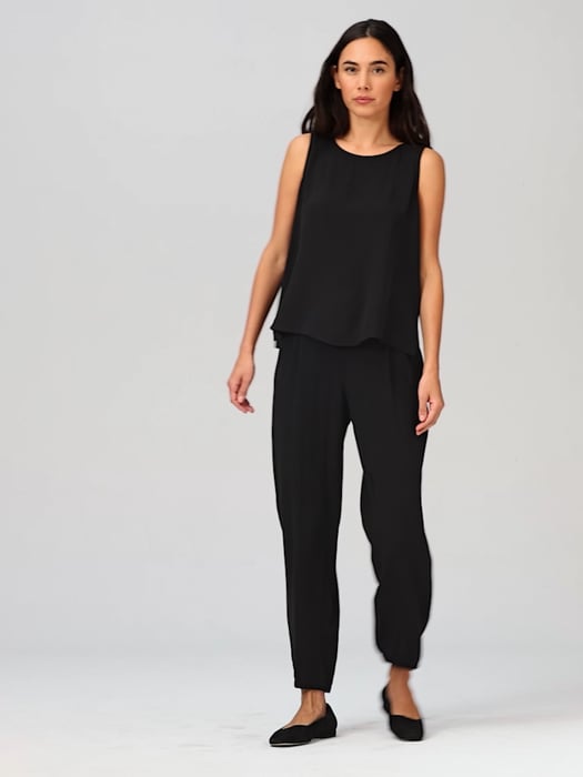 Silk Georgette Crepe Jogger Pant | EILEEN FISHER