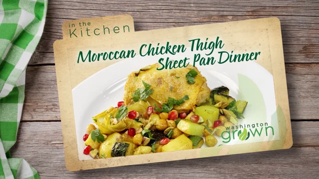 Moroccan Chicken Thigh Sheet Pan Dinner