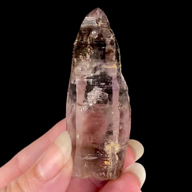 Amethyst / Smoky Quartz with moving water bubble inclusion