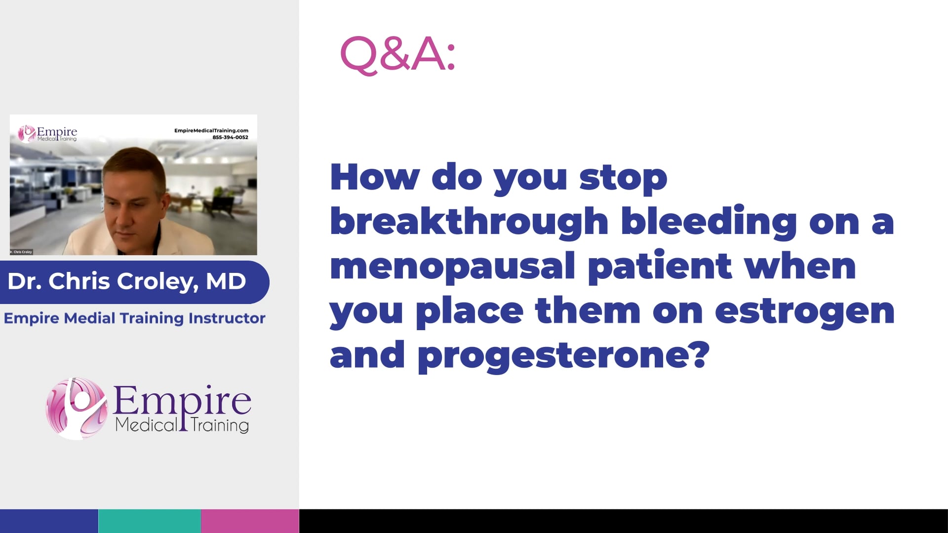 How Do You Stop Breakthrough Bleeding On A Menopausal Patient When You Place Them On Estrogen 7634