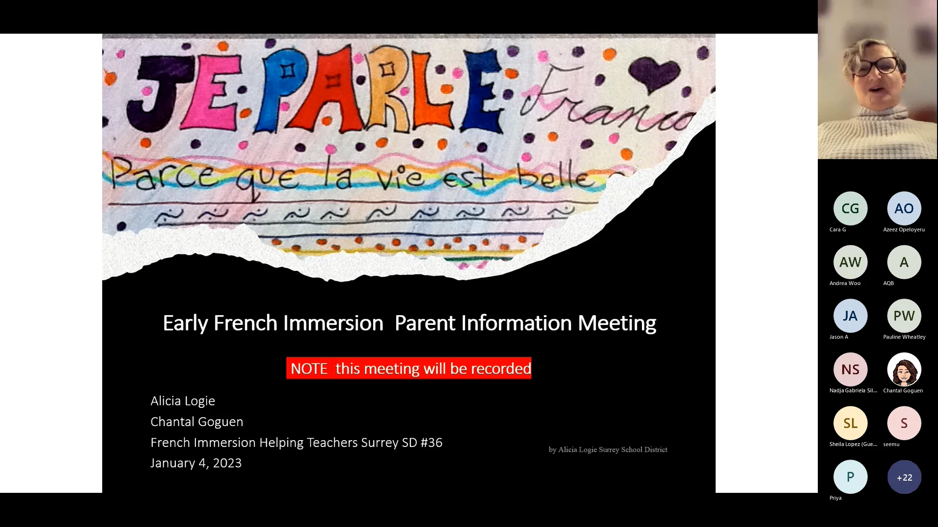 Early French Immersion Parent Information Session on Vimeo