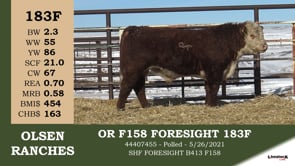 Lot #183F - OR F158 FORESIGHT 183F