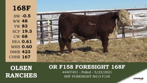 Lot #168F - OR F158 FORESIGHT 168F