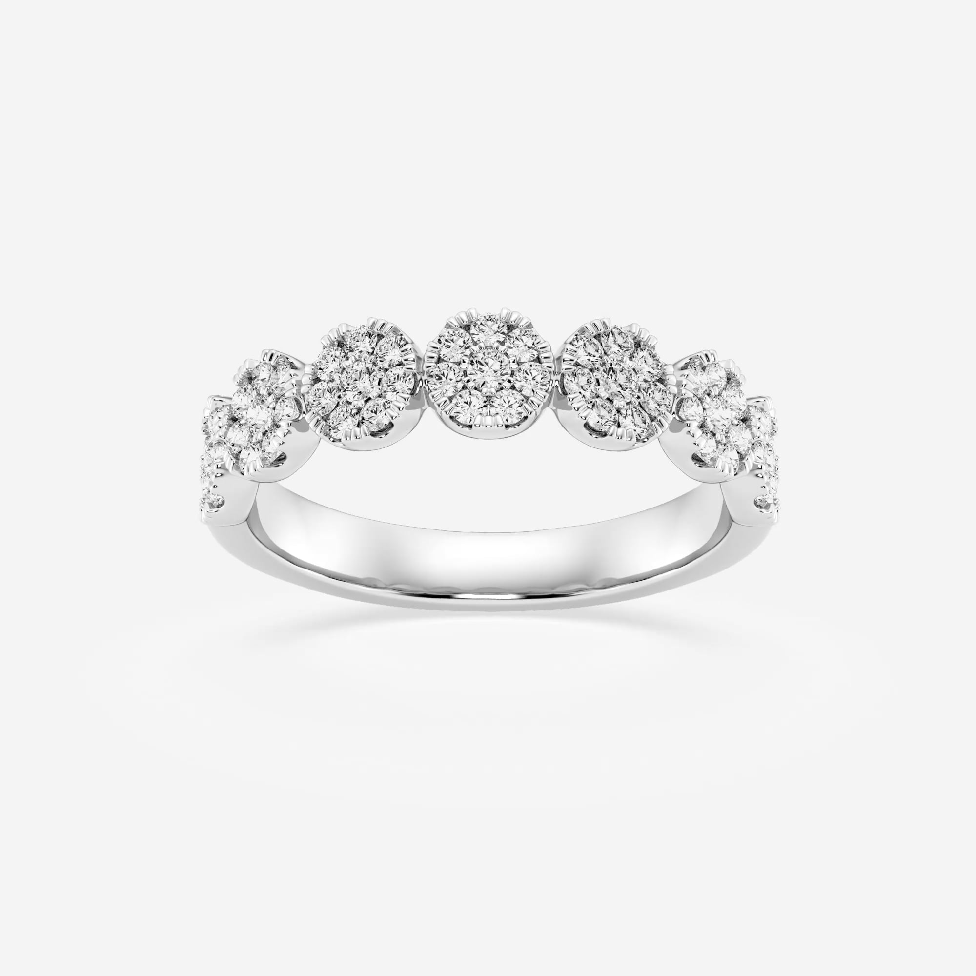 product video for 1/2 ctw Round Lab Grown Diamond Cluster Stackable Ring