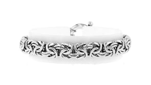 Italian Sterling Silver Medium Byzantine Bracelet