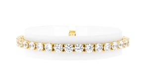 15.00 ct. t.w. CZ Tennis Bracelet in 14kt Gold Over Sterling