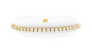 5.00 ct. t.w. CZ Tennis Bracelet in 14kt Gold Over Sterling