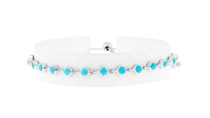 Turquoise Station Bolo Bracelet in Sterling Silver