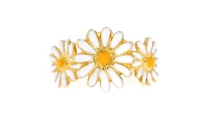 Italian Enamel Daisy Ring in 18kt Gold Over Sterling