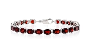 18.00 ct. t.w. Oval Garnet Bracelet in Sterling Silver