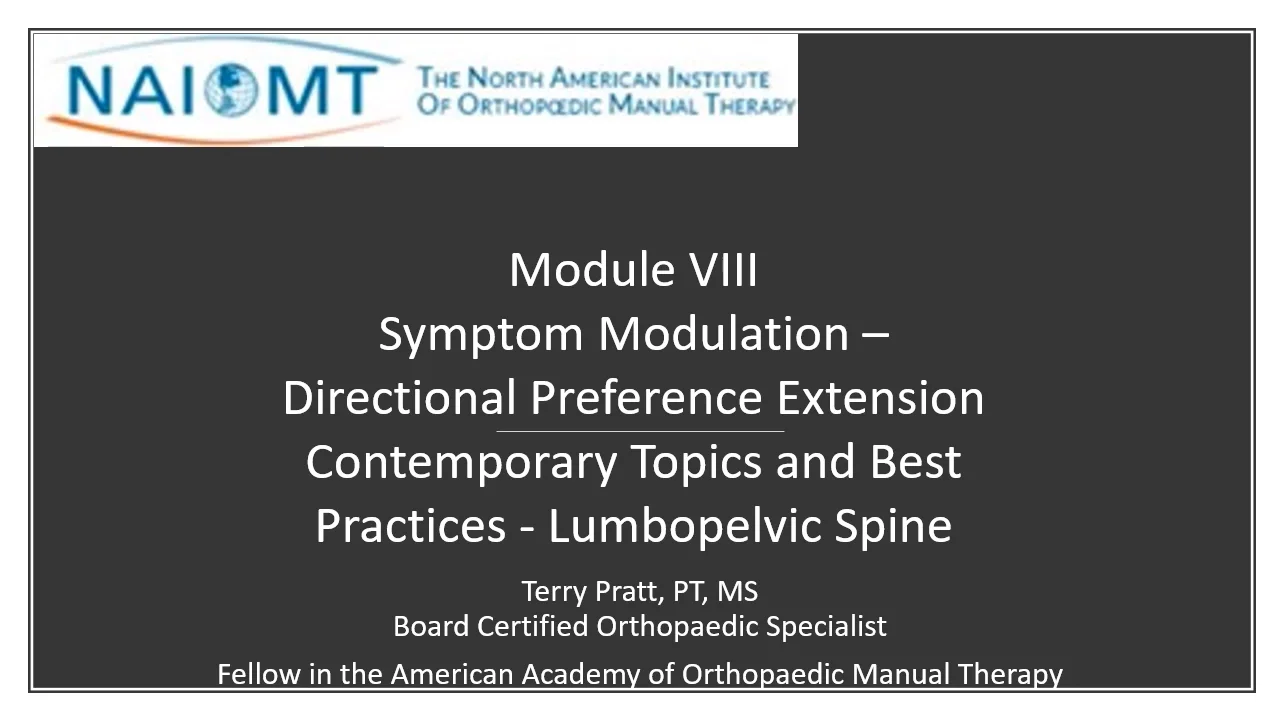 08 -Module VIII - Directional Preference - Extension on Vimeo