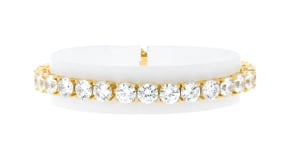 23.00 ct. t.w. CZ Tennis Bracelet in 18kt Gold Over Sterling