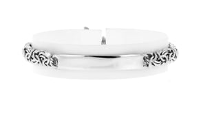 Italian Sterling Silver Byzantine Name Bar ID Bracelet