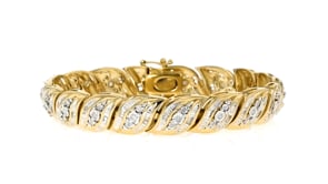 1.00 ct. t.w. Diamond Bracelet in 18kt Yellow Gold Over Sterling